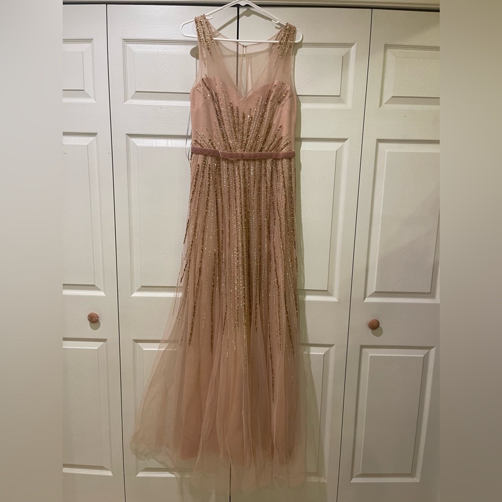 Marchesa Notte Blush Gown and Cape